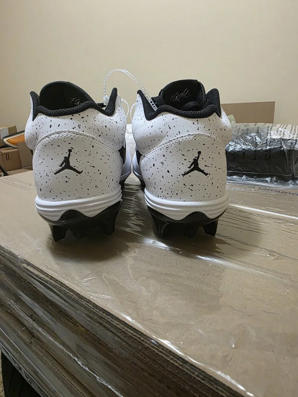 Men's Air Jordan Stadium 90 Low TD White Black Cleats HQ0210-100 Size 10